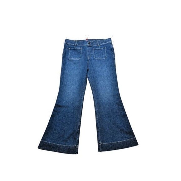 Spanx SPANXshape EveryWear Flare Jeans Womens Size 1X Patch Pockets Denim 20850R - Picture 1 of 9